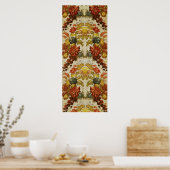 Textiel met een herhalend bloempatroon poster (Keuken)