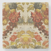 Textiel met een herhalend bloempatroon stenen onderzetter (Voorkant)