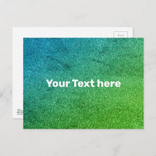 Textiel met groene blauwe kleurgradiënt Ombre Briefkaart (Voorkant / Achterkant)