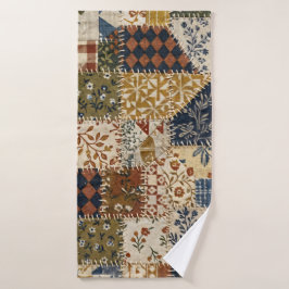 Textiel mozaïek in vintage stijl. badhanddoek