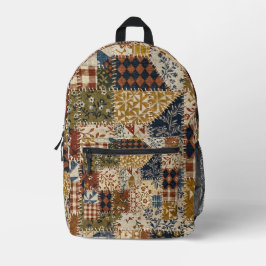 Textiel mozaïek in vintage stijl. bedrukte rugzak