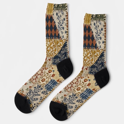 Textiel mozaïek in vintage stijl. sokken (Links)