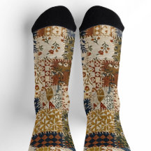 Textiel mozaïek in vintage stijl.