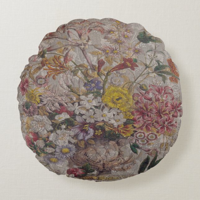  Textiel Rond Sierkussen (16") Rond Kussen (Voorkant)