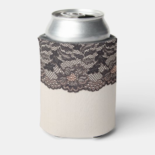 Textiel textuur met kanten achtergrond. blikjeskoeler (Blikje Achterkant)