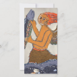 Textiel Zeemeermin Telefoon Feestdagenkaart