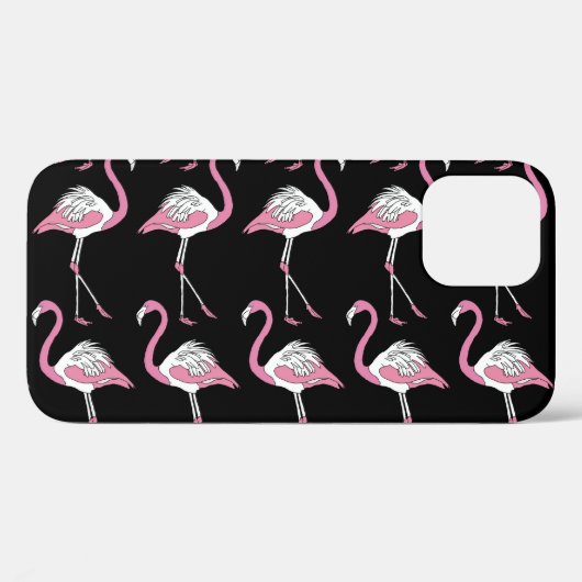 Textiel Zwart Flamingo Achtergrond Patroon Case-Mate iPhone Case (Achterkant (horizontaal))