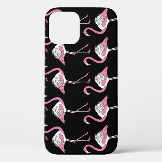 Textiel Zwart Flamingo Achtergrond Patroon Case-Mate iPhone Case (Achterkant)