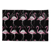 Textiel Zwart Flamingo Achtergrond Patroon Kussensloop (Achterkant)