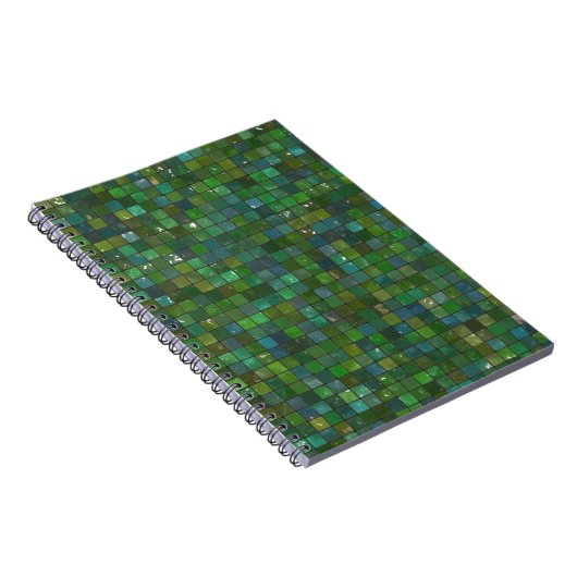 Textielachtergrond groene smaragdglans notitieboek (Rechterzijde)