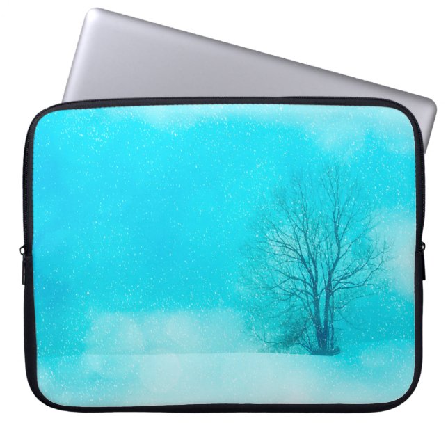 Textielachtergrondwinter Laptop Sleeve (Voorkant)