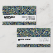 Textielband - Abstract blauw platform Visitekaartje (Voorkant / Achterkant)