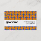 Textielband - Oranje bloemen II Visitekaartje (Achterkant)