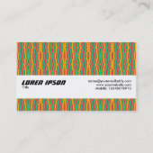 Textielband - Oranje en groen patroon Visitekaartje (Achterkant)