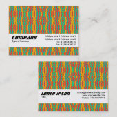 Textielband - Oranje en groen patroon Visitekaartje (Voorkant / Achterkant)