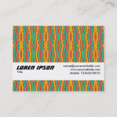 Textielband - Oranje en groen patroon Visitekaartje (Achterkant)