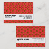 Textielband - rood ventilatorpatroon visitekaartje (Voorkant / Achterkant)