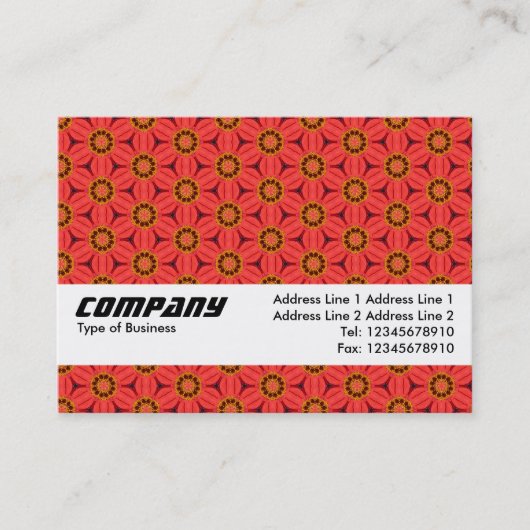 Textielband - rood ventilatorpatroon visitekaartje (Voorkant)