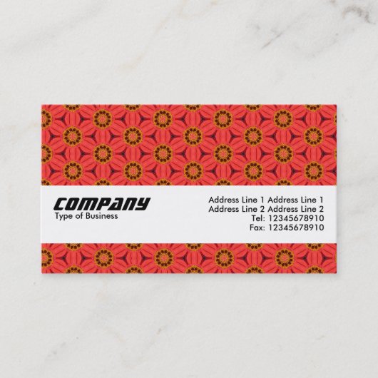 Textielband - rood ventilatorpatroon visitekaartje (Voorkant)