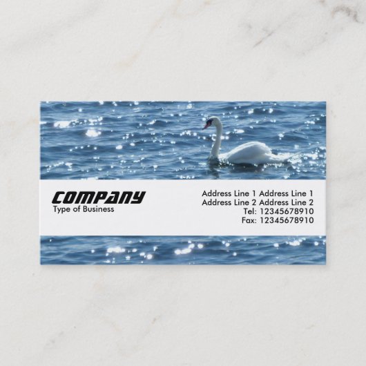 Textielband - Swan Visitekaartje (Voorkant)