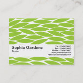 Textielband V2 - Abstracte bladeren - Martian Grn Visitekaartje (Achterkant)