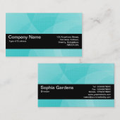 Textielband V2 — Curven cyaan Visitekaartje (Voorkant / Achterkant)