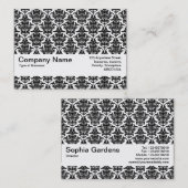 Textielband V2 - Damaspatroon Visitekaartje (Voorkant / Achterkant)