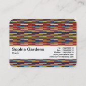 Textielband V2 — kleurrijke strepen Visitekaartje (Achterkant)