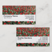 Textielband V2 - Rode Tulpen en primrozen Visitekaartje (Voorkant / Achterkant)