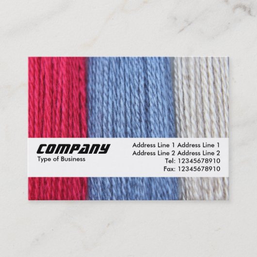 Textielband - verdonkerende thread visitekaartje (Voorkant)