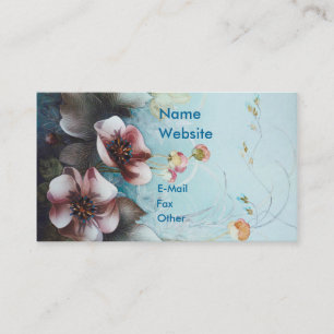 TextielDesign Roze bloemen Visitekaartje