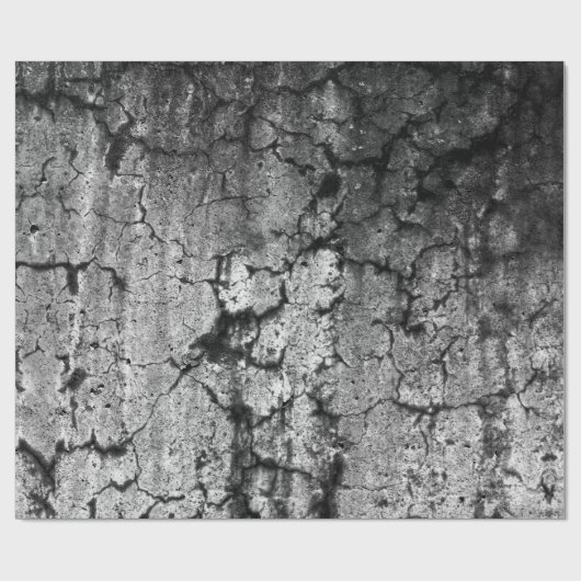 Textielgrunge zwart en wit  Antiek Cadeaupapier (Vlak)