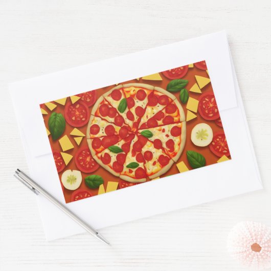 Textielkaas abstracte koele tomaat voor levensmidd rechthoekige sticker (Envelop)