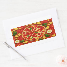 Textielkaas abstracte koele tomaat voor levensmidd rechthoekige sticker