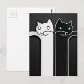 Textielkatten zwart wit briefkaart (Voorkant / Achterkant)
