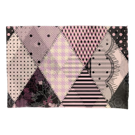 Textiellingerie: Patchwork  Patroon Kussensloop (Voorkant)