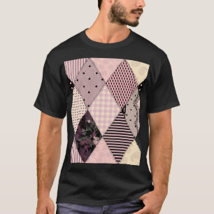 Textiellingerie: Patchwork Patroon T-shirt