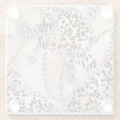 Textielluipaard: bloemenkettingpatroon. glazen onderzetter (Achterkant)