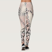 Textielluipaard: bloemenkettingpatroon. leggings (Achterkant)