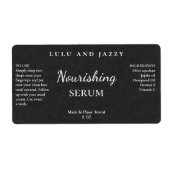 Textielolie uit kolenpapier Serumlabels Etiket (Voorkant)