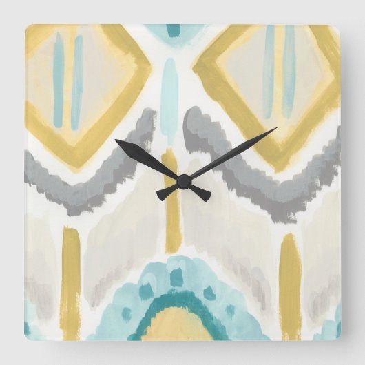 Textielonderdruk II Vierkante Klok (Voorkant)