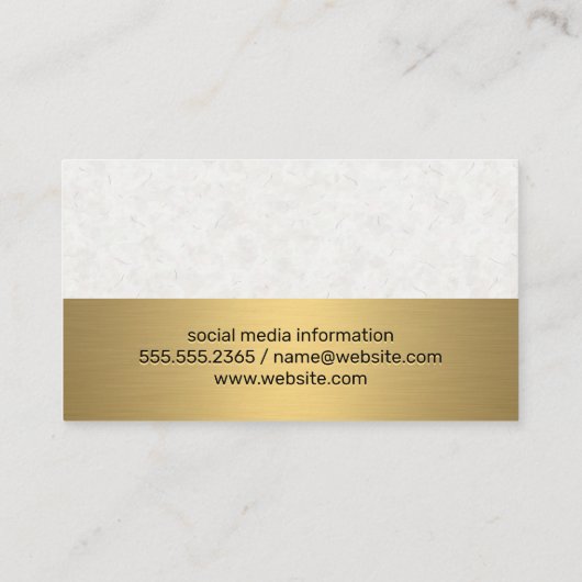 Textielpapier | Goud metaal | House Icon Visitekaartje (Achterkant)