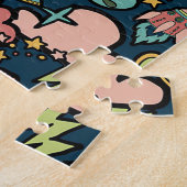 Textielpatronen Aliens Rockets Legpuzzel (Zijkant)