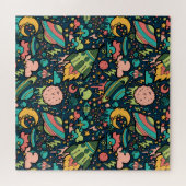 Textielpatronen Aliens Rockets Legpuzzel (Horizontaal)