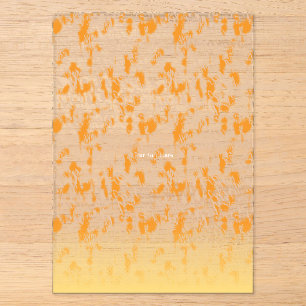 Textielpatroon met een levendig oranje en goud acryl uitnodigingen