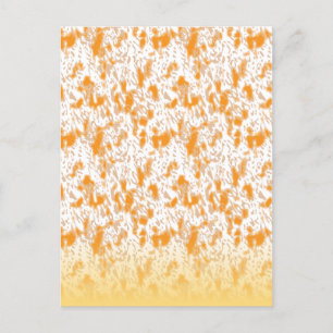 Textielpatroon met een levendig oranje en goud feestdagenkaart