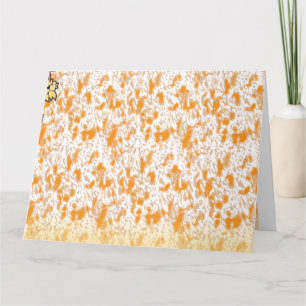 Textielpatroon met een levendig oranje en goud kaart