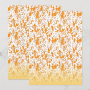 Textielpatroon met een levendig oranje en goud kaart