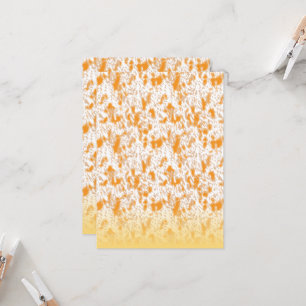 Textielpatroon met een levendig oranje en goud kaart