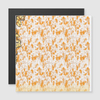 Textielpatroon met een levendig oranje en goud